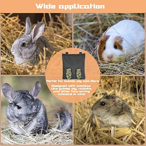 Höhö-matare (svart), marsvin, hö, kaninmatare, chinchilla