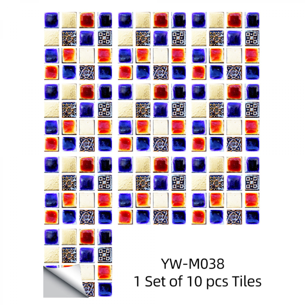 #Tile stickers mosaikk fliser klistremerker i et sett med 10#