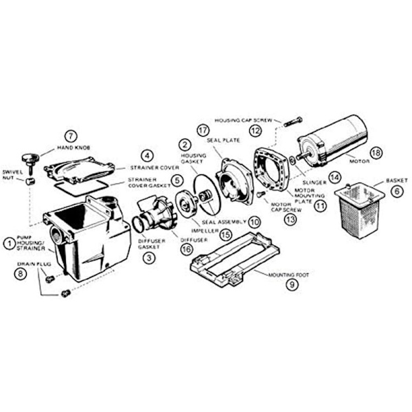 Hayward SP1600 SP2600 2600X Ilmapumpun Vaihtotiivistesarja
