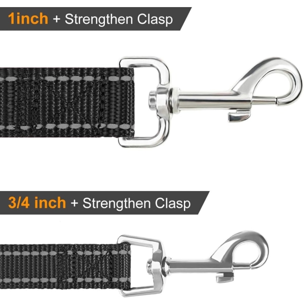 Heavy Duty reflekterende dobbeltsidig hundebånd, med polstret håndtak