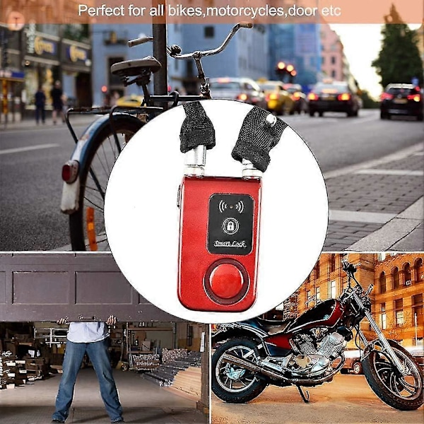 Motorcykel Kædelås Y797g Vandtæt Smart Bluetooth Cykellås Kæde Med Stærk Hængelås 110db Alarm App Kontrol Til Ios/Android