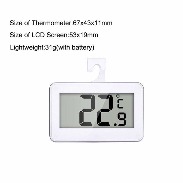 Kjøleskapstermometer Kjøleskapstermometer, INRIGOROUS Pakke med 2