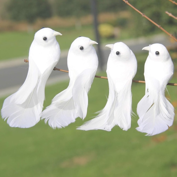*6 Dove Birds for Decoration Accessories Artificial Bird Ornaments*