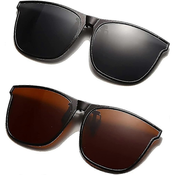Polariserte Clip-On Solbriller - Solbrille Clip-On Briller For Menn Kvinner, Stor