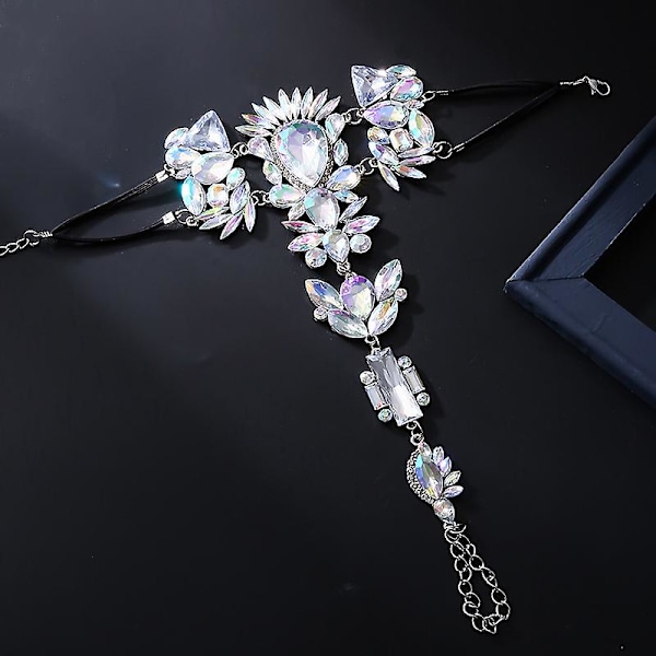2 stk. Rhinestone Ankelkæde Sølv Krystal Barfods Sandaler Fodkæde Perle Ankelkæder Fodkæde Strand Fod Charm Smykker til Kvinder og Piger