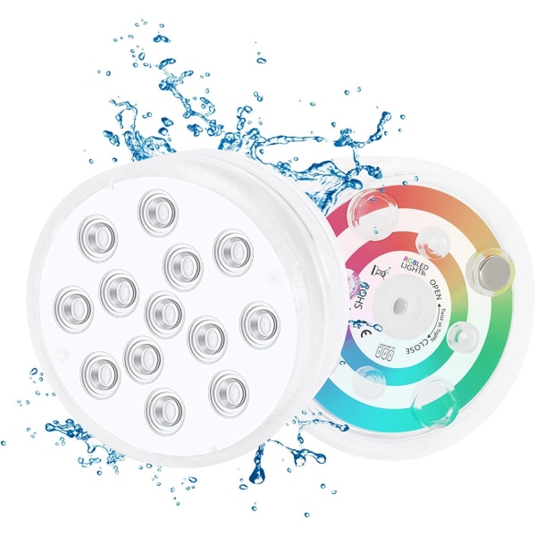 Neddykkelige LED-lys, (2 stk. Infrarød) IP68 Multi-farvet Swimming