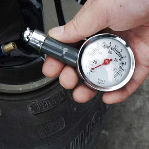 /#/Metal Bil Dæk Trykmåler Høj Præcision Måler 100 PSI/7.5 Ba/#/