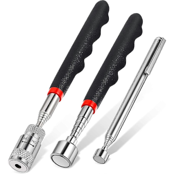 3 Dele Teleskopisk Magnet Opsamlingsværktøj Inkluderer 8 Lb LED Lys Magnet Opsamling Og Magnetisk Pind Gadget