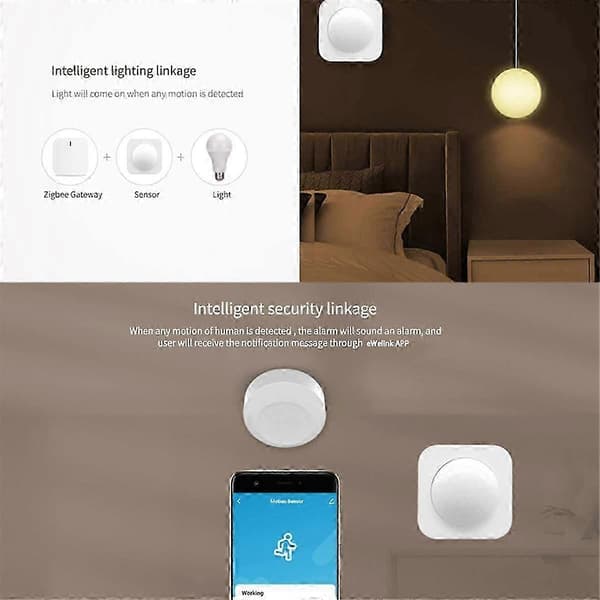 Zigbee 3.0 PIR Rörelsesensor, Infraröd Människokroppsdetektor, Smart Kontroll Via Zigbee Bridge för Alexa