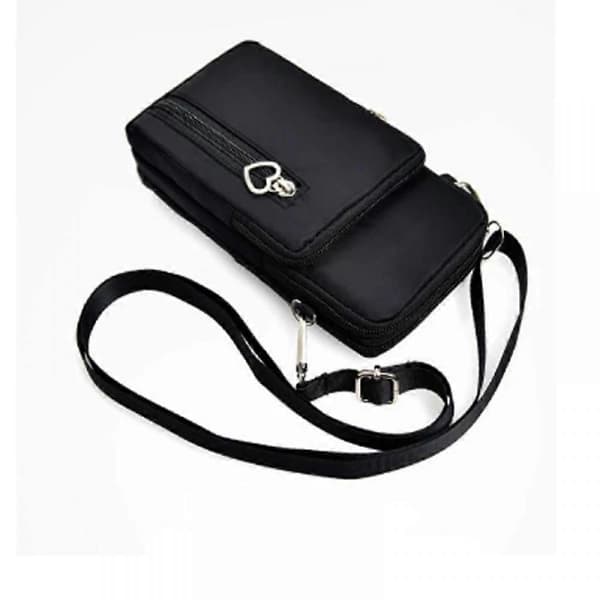 Sort Mobiltelefon Crossbody Taske Sort
