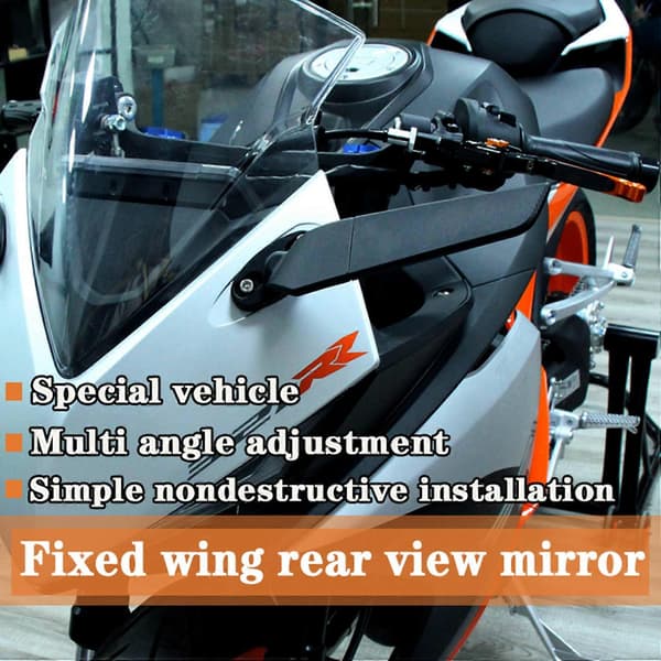 2 st Modifierade Motorcykel Backspeglar Vindvinge Justerbar Roterande Sida för Ninja 250 300 400