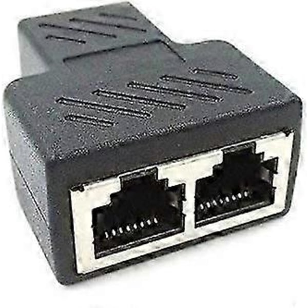 Ethernet 1 til 2 Splitter Adapter, Nettverks Splitter Adapter, LAN Splitter 2 Hunn til 2 Hunn Porter CAT 5/CAT 6 Ethernet Skjøtekontakt 8P