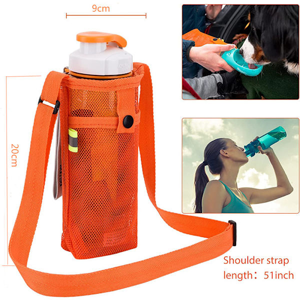 #2 Universal Vandglaspose Kopholder Sports Udendørs Vandkande Kopholder Isoleret Vandflasker med Rem Mesh Bag#