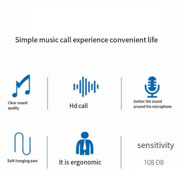 Digital Display Single Ear Hængeøre Bluetooth Headset Åbent Bluetooth 5.3 Trådløst Headset Høretelefon Hvid