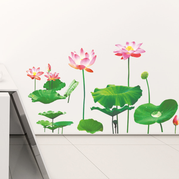 Väggdekaler Lotusblommor Väggdekaler Mural Dekaler för Sovrum