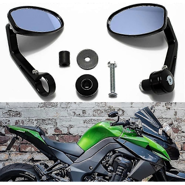 Sort 7/8\" 22mm Runde Motorcykelspejle Styr Ende Sidespejle Til Scooter Street Bike Cb1000r Cb1300cb600f Cbf600 Cbr125r Cbf125