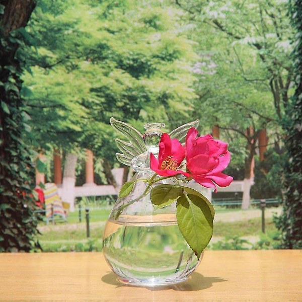 2 stk. Glas Hydroponisk Blomstervase Stue Blomsterbeholder Glas Engel Blomsterbeholder