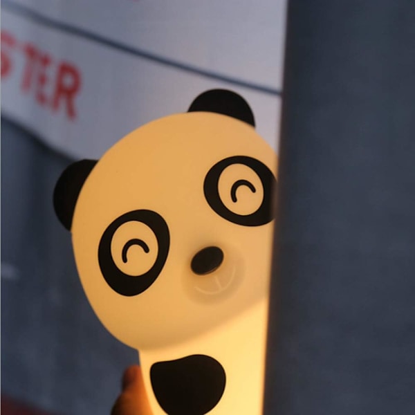 *Panda LED Natlampe med Touch Sensor 2 Farver Justerbar USB Rec*