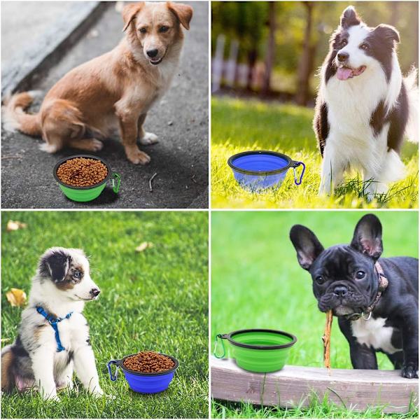 *2 stycken bärbara hundskålar hopfällbara hundskålar reseskålar för*