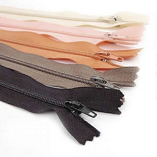 50 st 7-tums /18 cm Slitstarka Nylon Dragkedjor med Stängd Ände för Sömnad (Slumpmässig Färg)