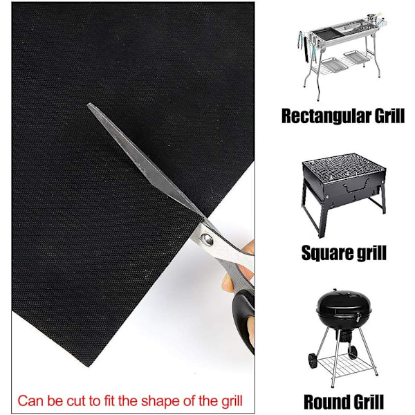 *Sjelden perle 5 stk grillvarighet NO-Stick grillmatte kjøleskap glidematte campingmatte sommerhage non-stick camping (svart*