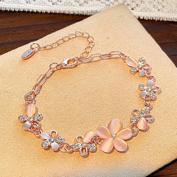#Rosa blomsterarmband för kvinnor#
