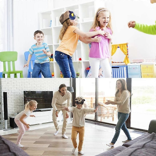 Sovmask för Barn Pojkar Flickor Roliga Ögonbindlar Mjuka Söta Djur Sovmasker med Justerbart Band för Resor Tupplurar Skiftarbete Spel 4-pack
