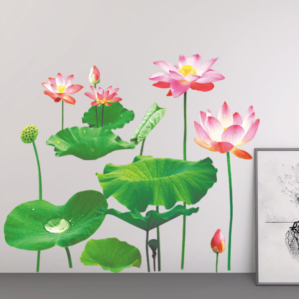 Väggdekaler Lotusblommor Väggdekaler Mural Dekaler för Sovrum