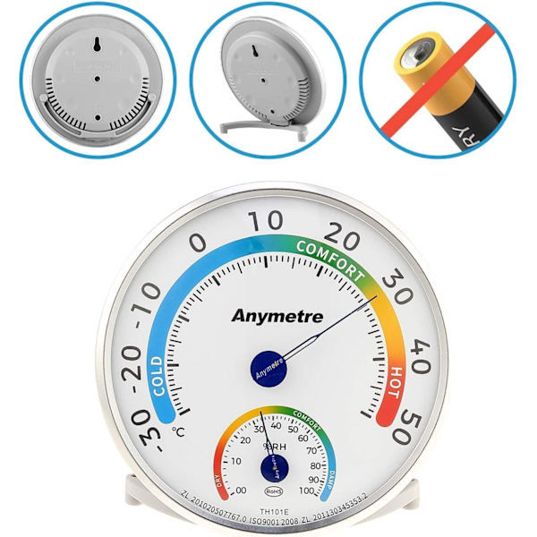 Termometer Hygrometer Indendørs Udendørs Analog Overvågning Temperatur