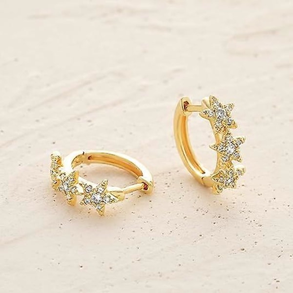 Dam Huggie Hoop Örhängen Guld Öronstift Manschett 14K Guldfylld Liten Boho Strand Enkel Delikat Handgjord Allergivänlig Smyckesgåva