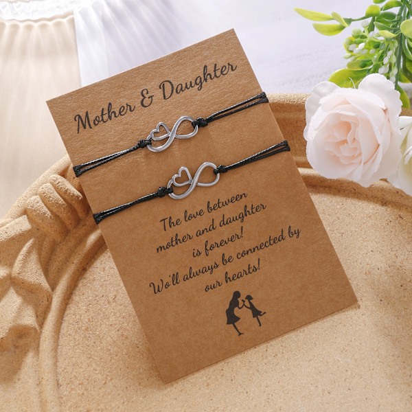 #Charm Armbånd Mor Datter Armbåndssæt 2 Personer Hjerteformet#