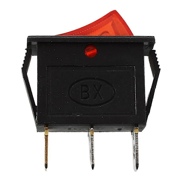 AC 16A/250V 20A/125V Rødt Lys Belyst On Off SPST Båd Rocker Switch x 5 Stk