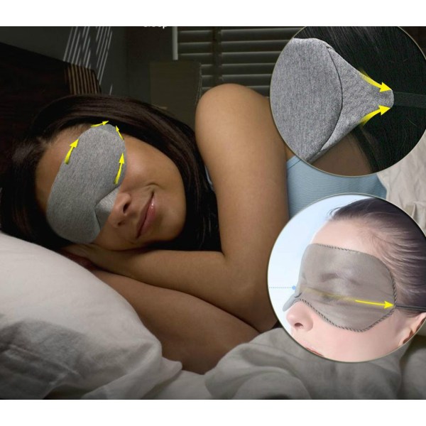 Harmaa Unimask - Unimask Miehille ja Naisille, Valon Estävä Uni