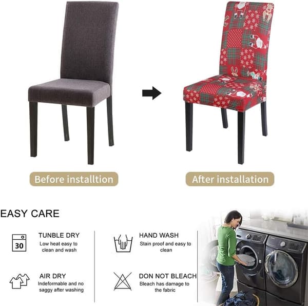 Julemønster Stolseter 2 stk. Universal Stretch Spisestue