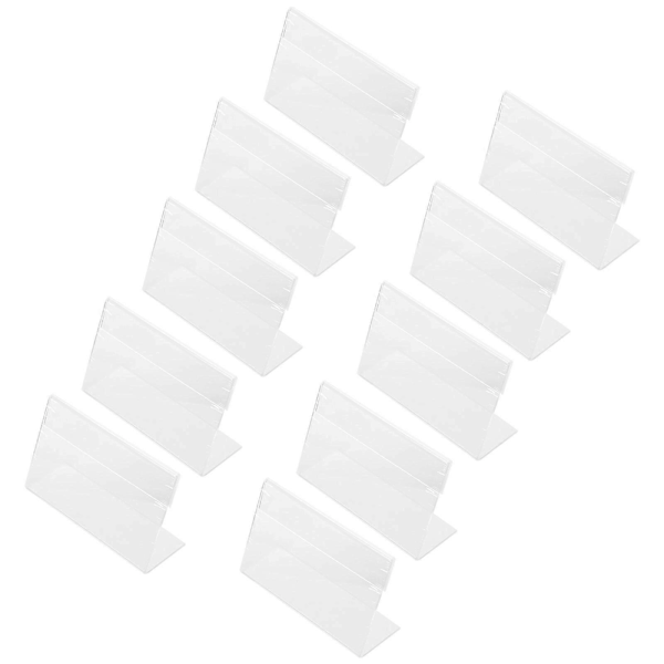 20 stk. Gennemsigtige Akryl Prisskilt Display Stande L Form Display Stande