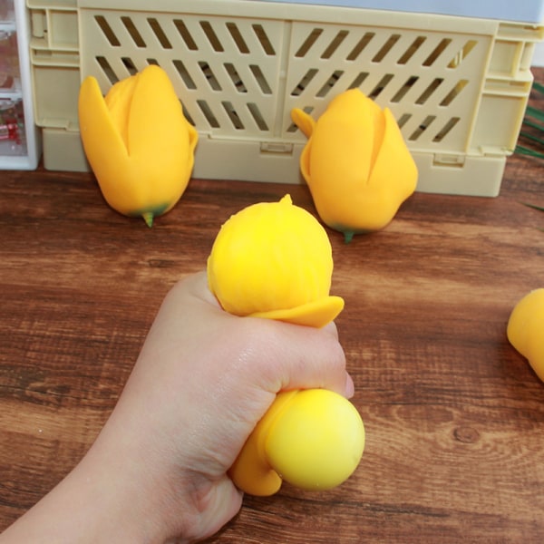 Imitation skrællet mango langsom rebound afstressende legetøj