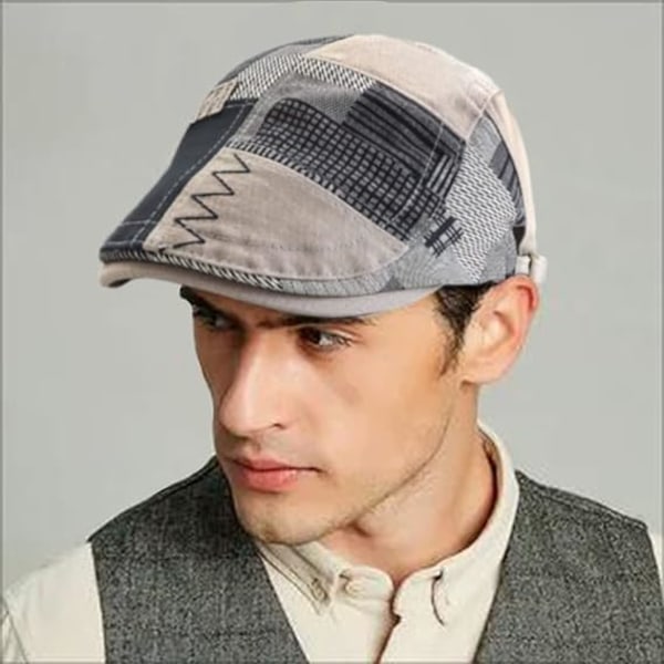 Beret Caps for Menn i Bomull - Peaky Blinders Stil - Justerbar Hatt - Ny