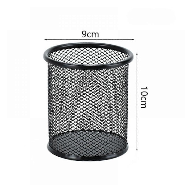 Penholder Mesh Blyantholder Til Skrivebord Kontor Pen Organizer 4 stk. Sort