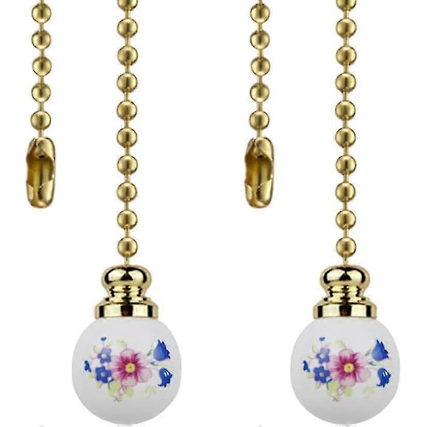 6 st Keramiska Dragkedjor för Takfläkt, Keramisk Kula 30mm Kristall Prisma Kula Fläkt Dragkedja, Fläkt Dragkedjor Set Med Ornament Belysningstillbehör
