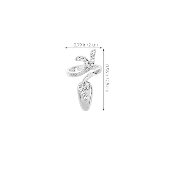 1 Sæt/4 Stk. Dame Negletipper Patch Rhinestone Legering Ring Multi-størrelse Neglehætter til Damer Kvinder Fest Hjem Manicure Kunst