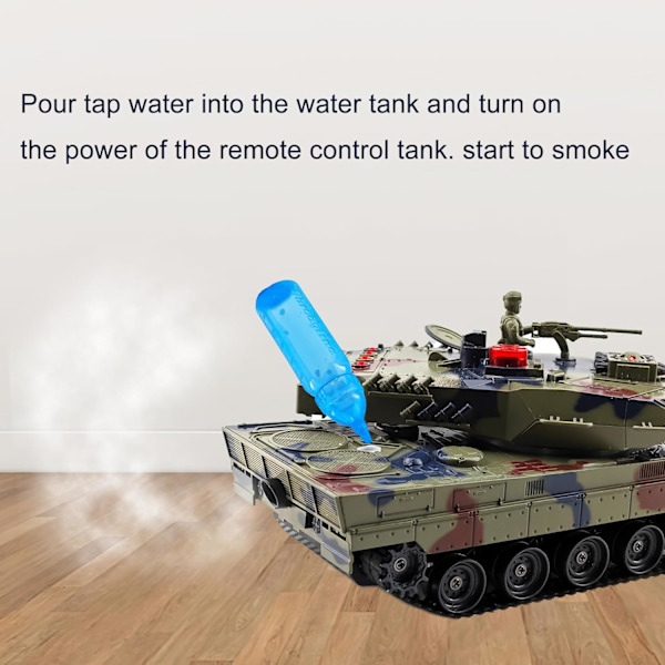 #Kaukosäädöllä ohjattava tankki pojille Armeijatankki Savu Valot & Äänet#