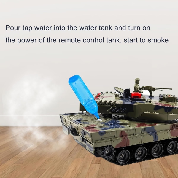 #Radiostyrd Tank för Pojkar Armétank Rök Ljus & Ljud#