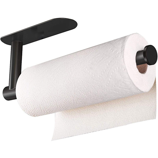 1 stk (sort) Fritstående Toiletpapirholder i Rustfrit Stål, I