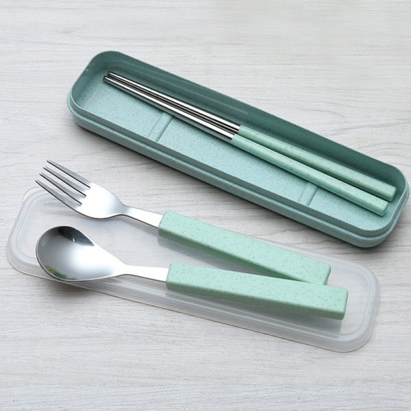 Rosa set, 3 delar gaffel i rostfritt stål och S