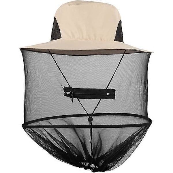 Myggenet Hat Solhat Bucket Hat med Skjult Net Mesh til Fiskeri Vandring Biavl