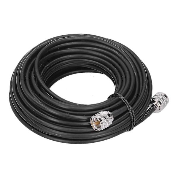Svart RG58 koaksialkabel med UHF hann til PL259-kontakt - 15M for elektronikk