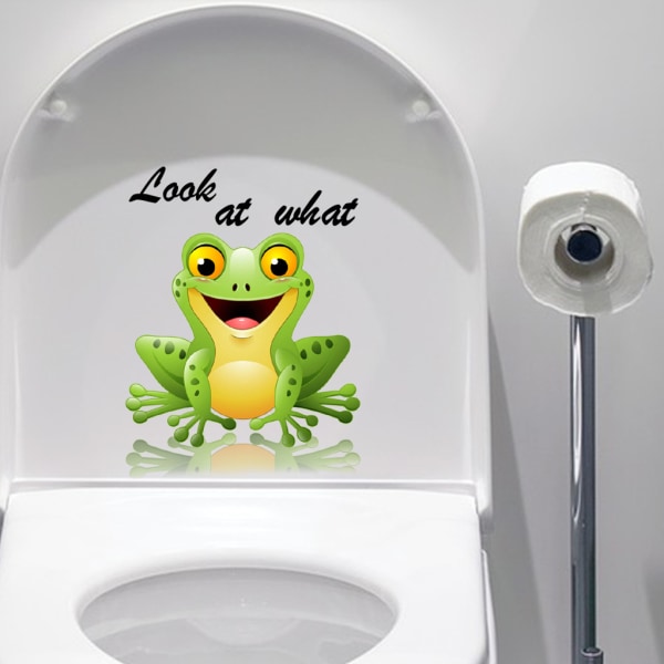 Frog Stickers, Funny Wall Sticker for WC, Bathroom, Kitchen, PVC,