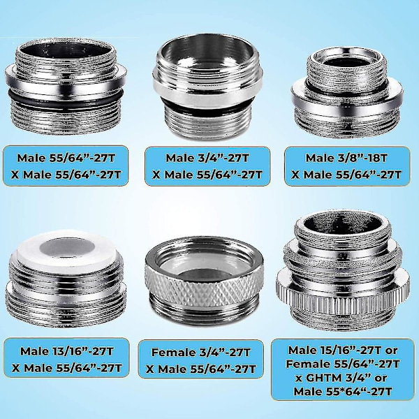 Vægmonteret Slangerulle Vandhane Adapter Kit - Vask Diverter Adapter - Slange Adapter