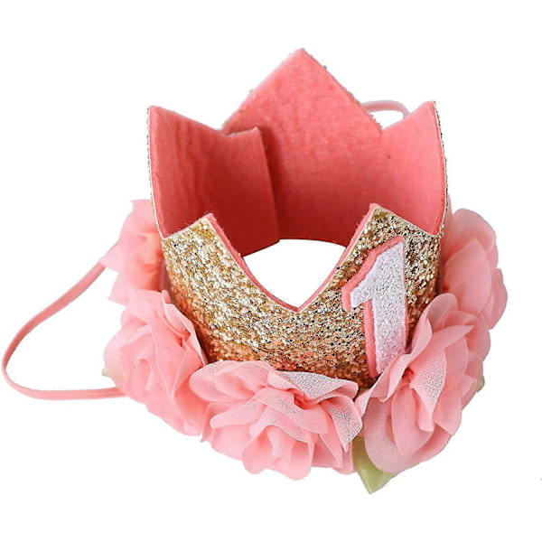 Baby 1 års fødselsdagsfesthat Prinsesse Hårbånd Baby Pige Blomst De