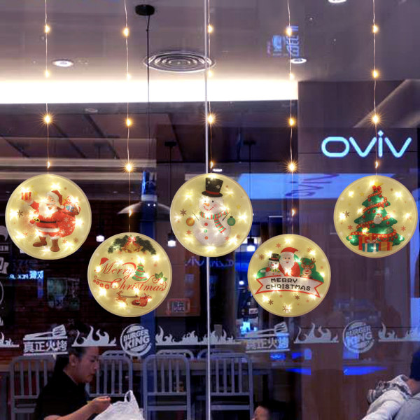 *Jul LED-dekorationsljus Julrum liten fönsterdekor*